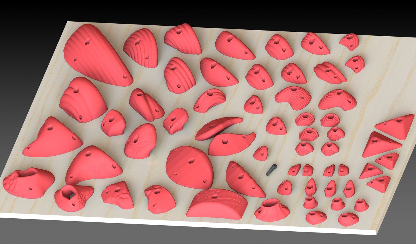 Bolt On Climbing Holds, 60 Piece Mega Homewall Set