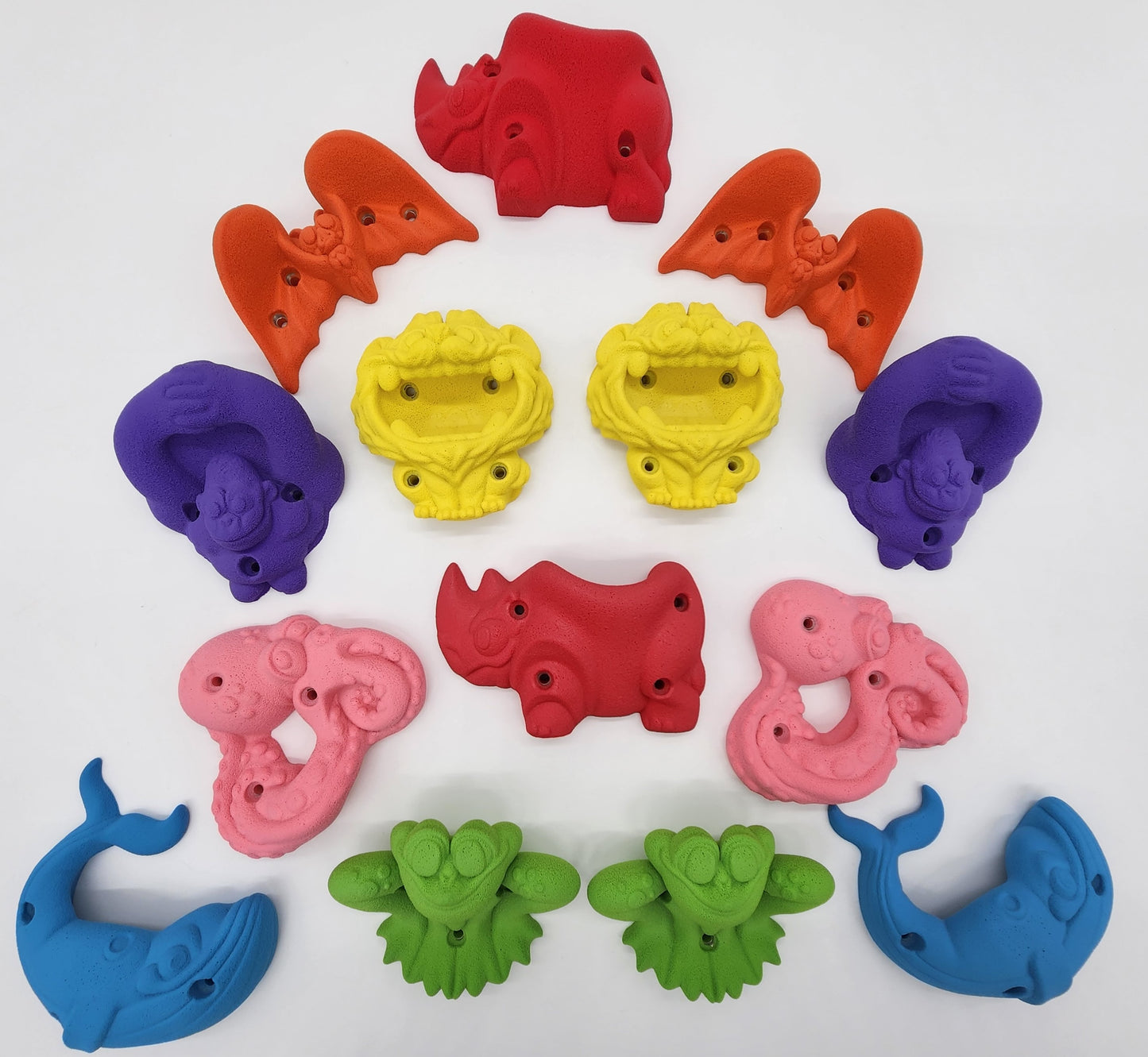 Animals and Sea Creatures Climbing Holds for Kids! 14 Piece Screw On Climbing Hold Set