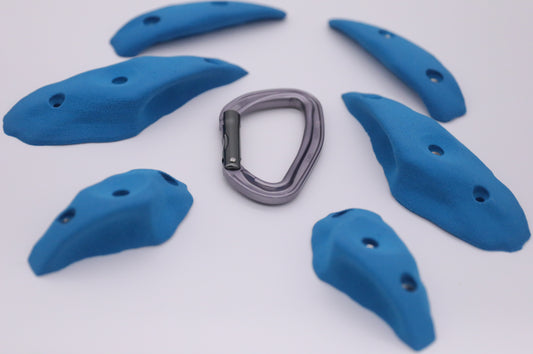 6 Piece Mirrored Rock Crimps, Screw On Climbing Holds for use With Wood Screws Only