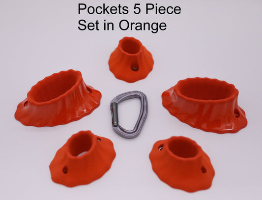Volcano Pockets Set, 5 Bolt On Climbing Holds